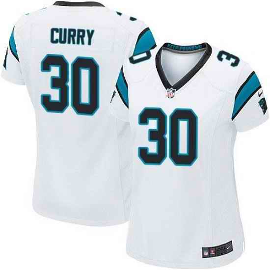 Nike Panthers #30 Stephen Curry White Womens Stitched NFL Elite Jersey
